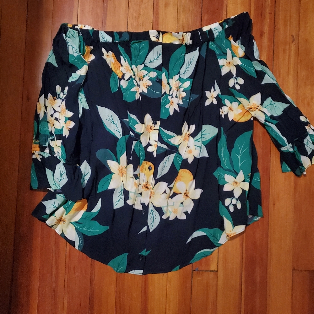 Tropical Off the Shoulder Top